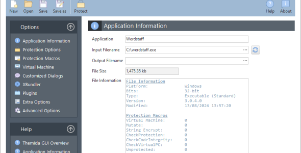 Themida 1.2.0.1, 1.3.5.5, 1.5.0.0, 1.8.0.0, 1.8.5.5, 2.0.3.0, 2.4.6.30, 3.0.4.0, 3.1.8.0